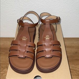 Coach Tan Leather Women's Sandals